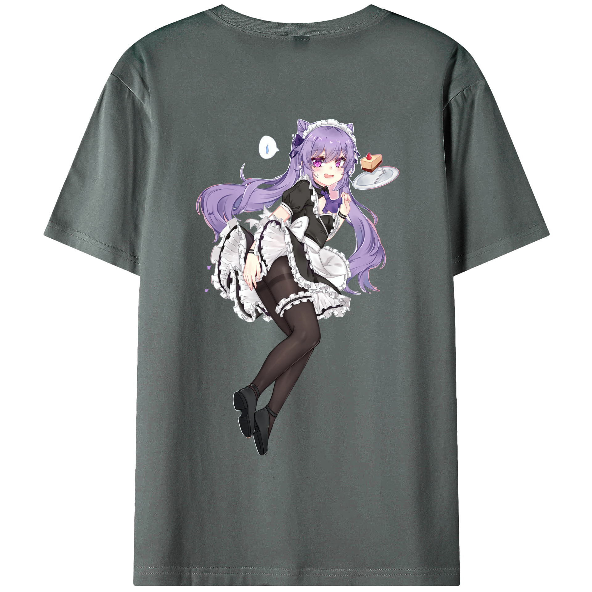 げんし神 刻晴 こくせい genshin Kokusei 綿100％ メンズ半袖Tシャツ（バックプリント） 通気性